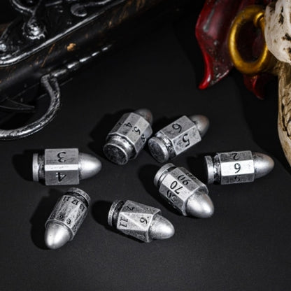 TwoFaad - Silver Resin Bullet 7- Piece Dice Set