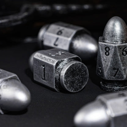 TwoFaad - Silver Resin Bullet 7- Piece Dice Set