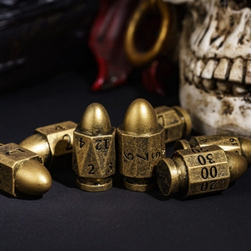 TwoFaad - Bronze Resin Bullet 7- Piece Dice Set