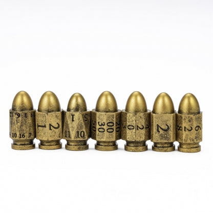 TwoFaad - Bronze Resin Bullet 7- Piece Dice Set