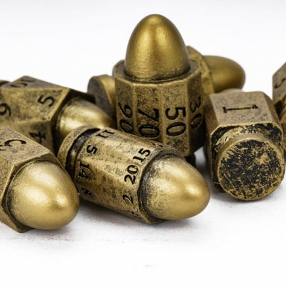 TwoFaad - Bronze Resin Bullet 7- Piece Dice Set