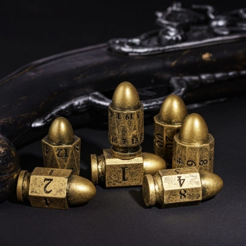TwoFaad - Bronze Resin Bullet 7- Piece Dice Set