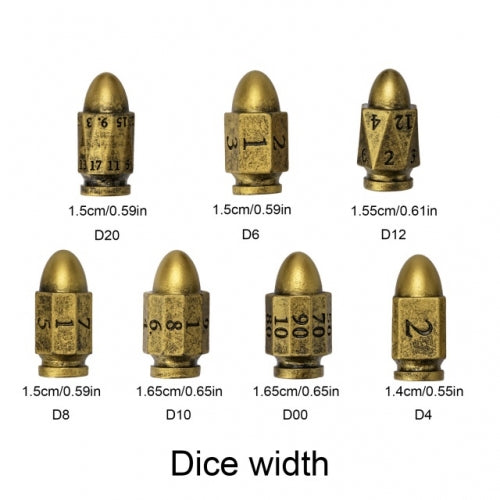 TwoFaad - Bronze Resin Bullet 7- Piece Dice Set