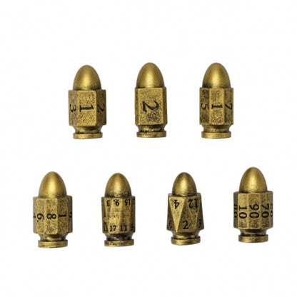 TwoFaad - Bronze Resin Bullet 7- Piece Dice Set