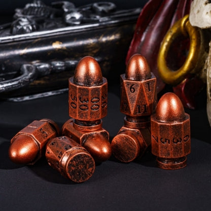 TwoFaad - Copper Resin Bullet 7- Piece Dice Set