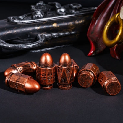 TwoFaad - Copper Resin Bullet 7- Piece Dice Set