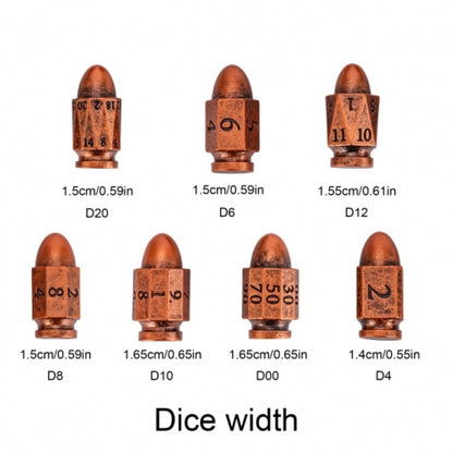 TwoFaad - Copper Resin Bullet 7- Piece Dice Set