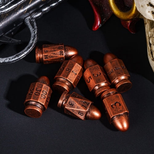 TwoFaad - Copper Resin Bullet 7- Piece Dice Set
