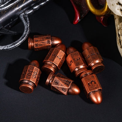 TwoFaad - Copper Resin Bullet 7- Piece Dice Set