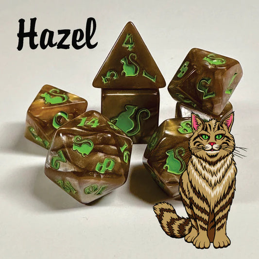 Black Oak Workshop - Kitty Clacks - Hazel 7 Set of Dice