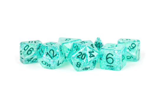 FanRoll LIC685 Flash Dice Teal Dice w/ Green Numbers