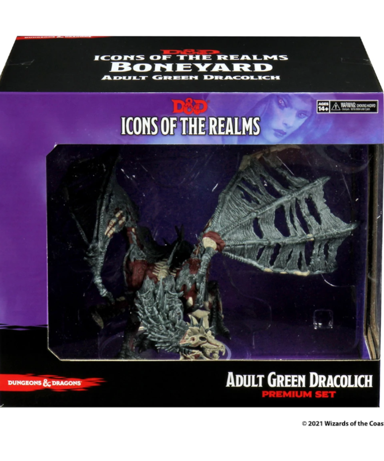Wizkids WZK96039 D&D: Icons Of The Realms - Boneyard - Adult Green Dracolich