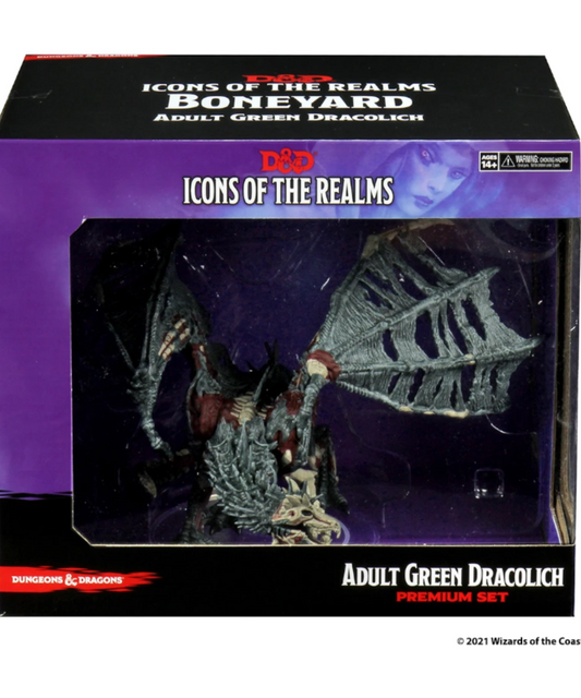 Wizkids 96039 D&D: Icons Of The Realms - Boneyard - Adult Green Dracolich