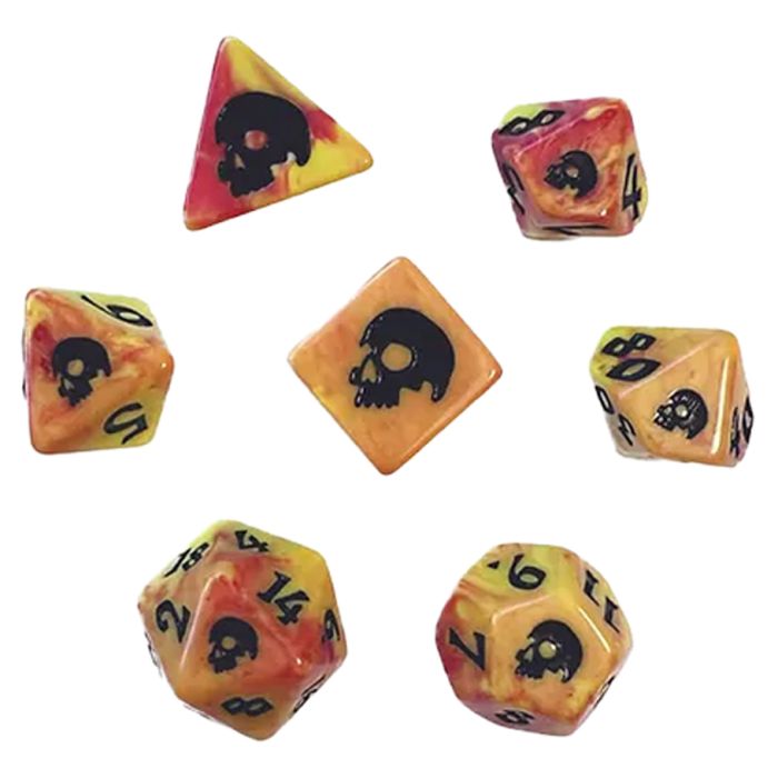 Black Oak Workshop - Black Death - Cinderskull 7 Set of Dice