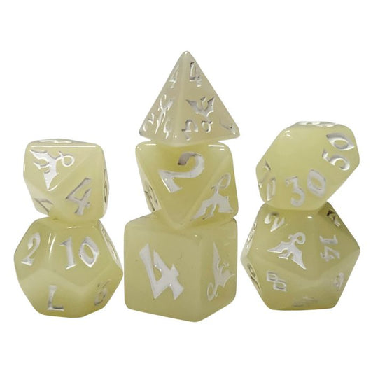 Black Oak Workshop - Dragons - Moonglow 7 Set of Dice