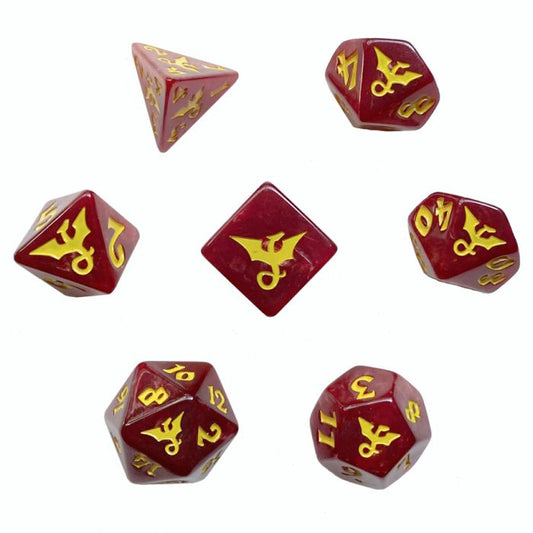 Black Oak Workshop - Dragons - Red 7 Set of Dice