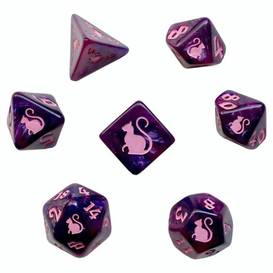 Black Oak Workshop - Kitty Clacks - Cheshire 7 Set of Dice