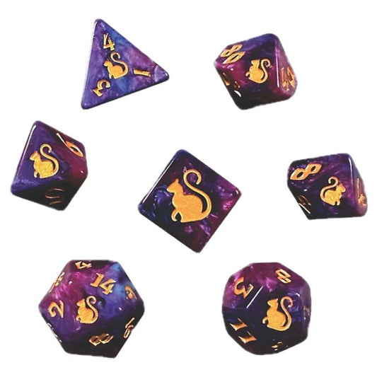 Black Oak Workshop - Kitty Clacks - Fortuna 7 Set of Dice