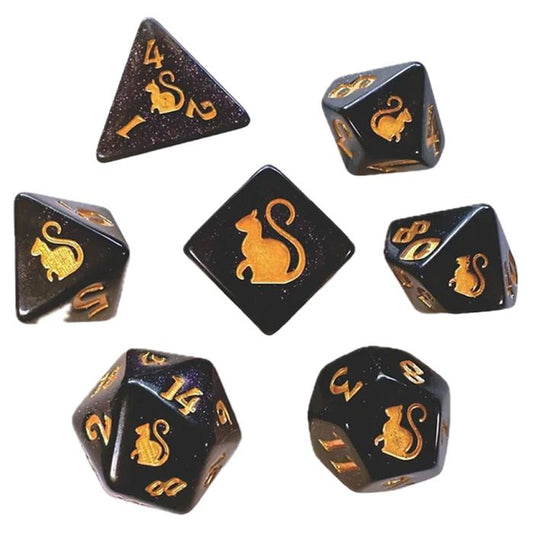 Black Oak Workshop - Kitty Clacks - Mercedes 7 Set of Dice