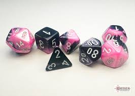 Chessex - 20630 Mini-Polyhedral Gemini Black-Pink  w/White