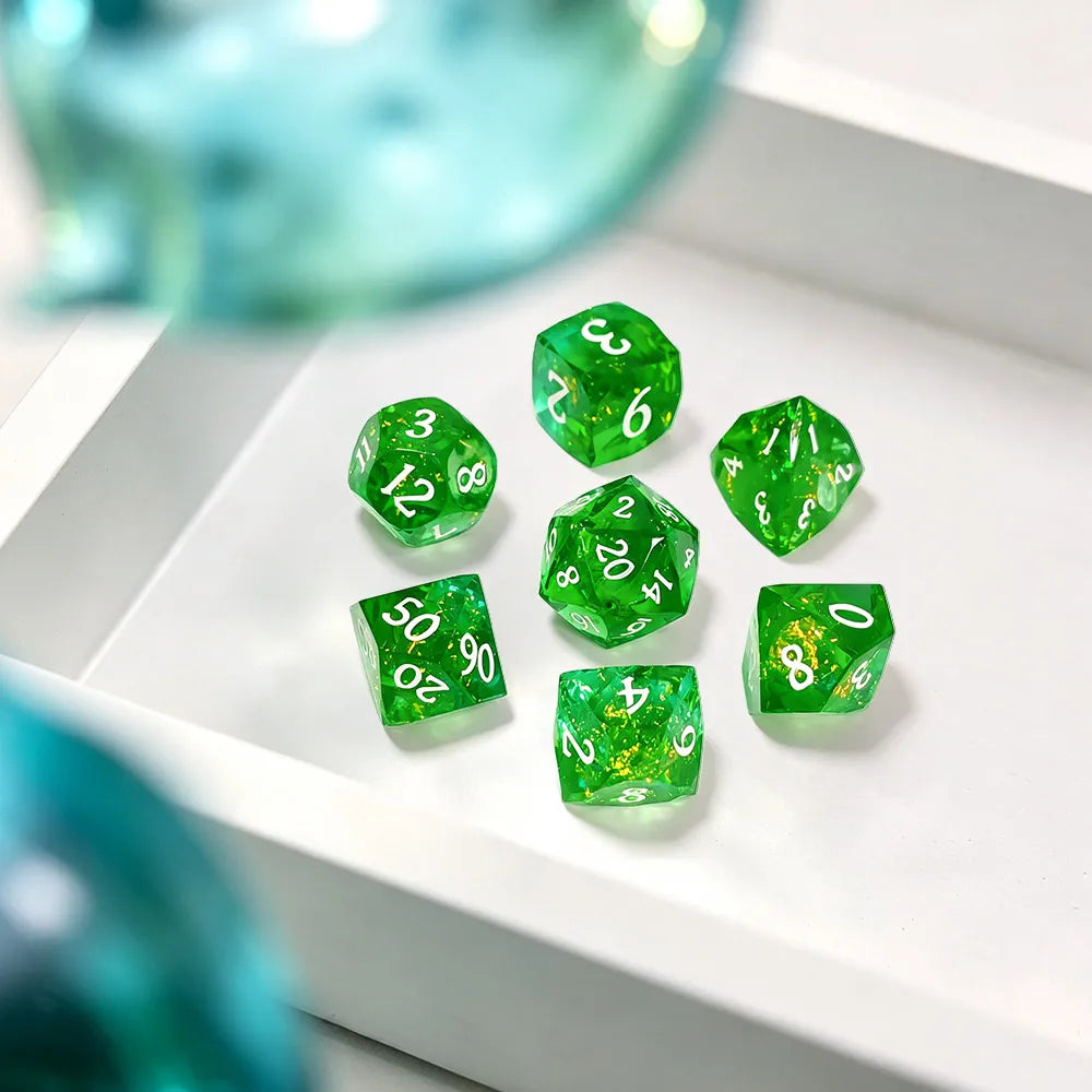 TwoFaad - Azdraka Green Multifaceted Sharp Edge Dice