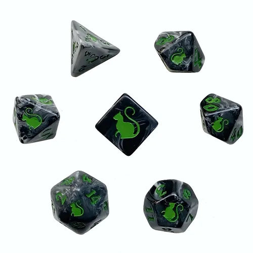 Black Oak Workshop - Kitty Clacks - Trixie 7 Set of Dice