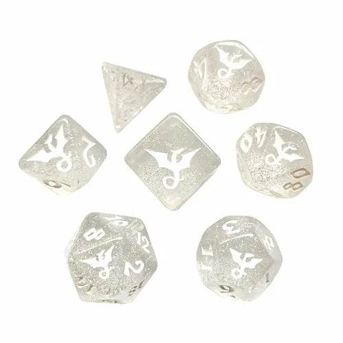 Black Oak Workshop - Dragons - Silverclaw 7 Set of Dice