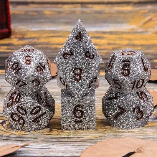 True silver Dice w/ Copper Numbers