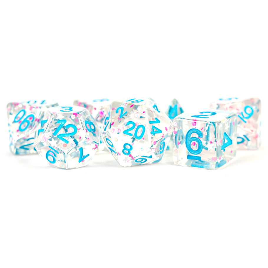 FanRoll LIC617 7-Set Confetti Clear Pink and Blue with Blue