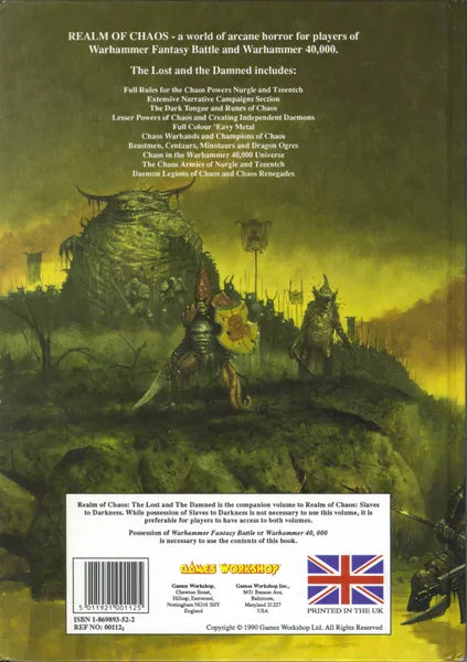 Warhammer Realm of Chaos: The Lost and the Damned- 3rd Edition