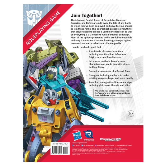 Transformers RPG: The Enigma of Combination Sourcebook