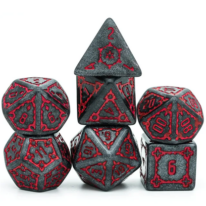 Huge Castle Dice Gray with Red Numbers 25mm