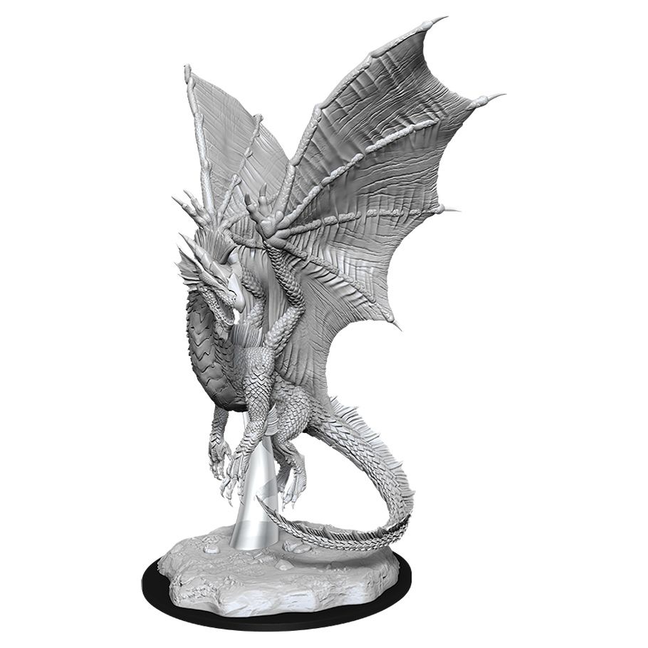 WizKids 90036 D&D: Nolzur's Marvelous Minis: Young Silver Dragon W11 (Unpainted)