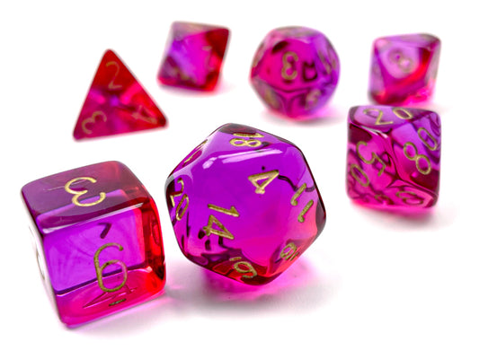 Chessex - 26467 Gemini  Translucent Red-Violet/gold