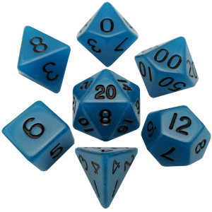 MDG LIC302 Glow in the Dark Blue dice w/ Black numbers