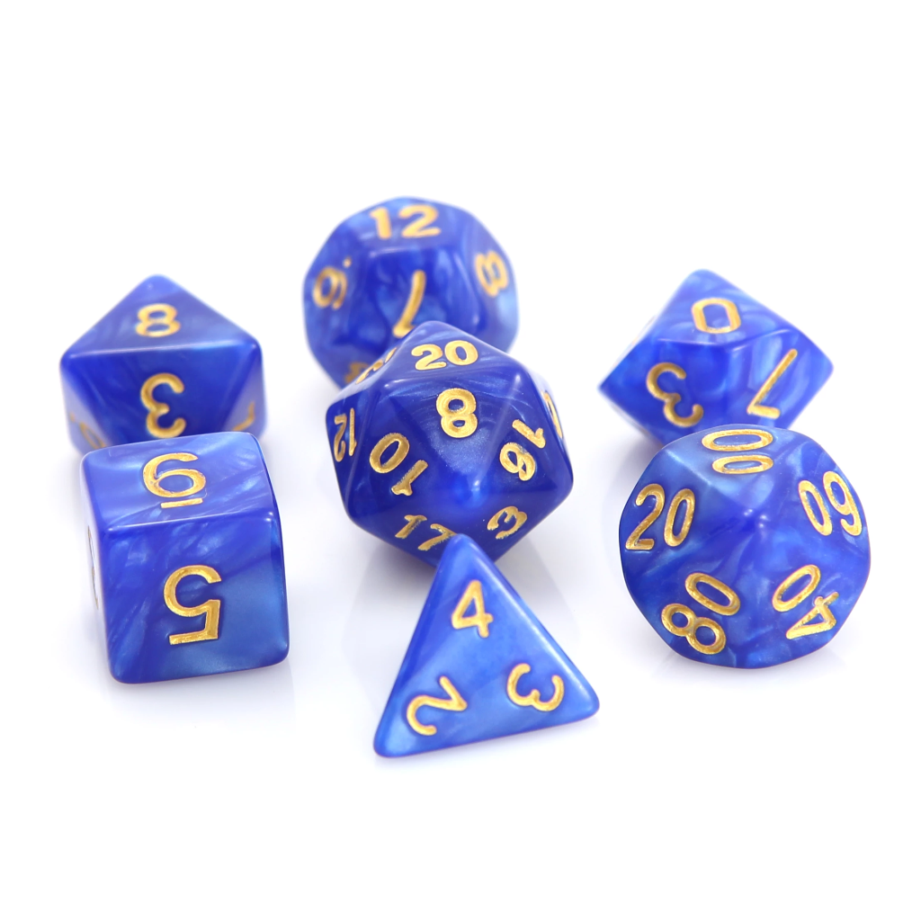 Die Hard Dice - Blue Swirl with Gold