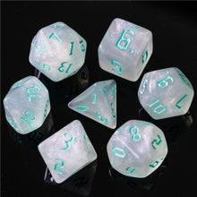 TwoFaad - White Glitter Dice w/Teal Numbers