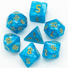 Macaron Dice Blueberry w/ Yellow Numbers