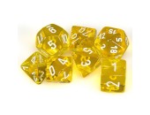 Chessex - 23072 Translucent Yellow w/White Numbers
