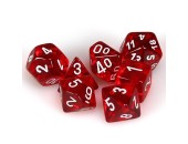 Chessex - 23074 Translucent Red w/White Numbers