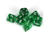 Chessex - 23075 Translucent Green w/White Numbers