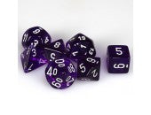 Chessex - 23077 Translucent Purple w/White Numbers