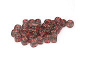 Chessex - 23818 D6 Cube 12mm Smoke Dice w/ Red Pips