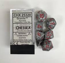 CHX25320 Speckle Granite Standard set of 7 dice.