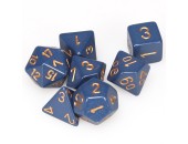 Chessex - 25426 Opaque Dusty Blue Dice w/ Copper Numbers