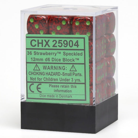 Chessex - 25904 D6 Cube 12mm Speckled Strawberry Dice