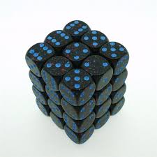 CHX25938 D6 Cube 12mm Speckled Blue Stars dice