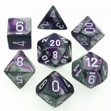 CHX26432 Gemini Purple-Steel dice w/ White Numbers