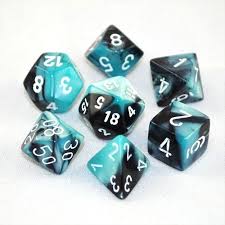 CHX26446 Gemini Black-Shell dice w/ White numbers