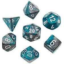 CHX26456 Gemini Steel-Teal dice w/ White numbers